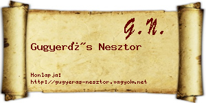Gugyerás Nesztor névjegykártya